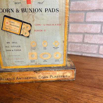 RARE Early 1900s Johnson & Johnson Bunion Pads Advertising Store Display Cabinet