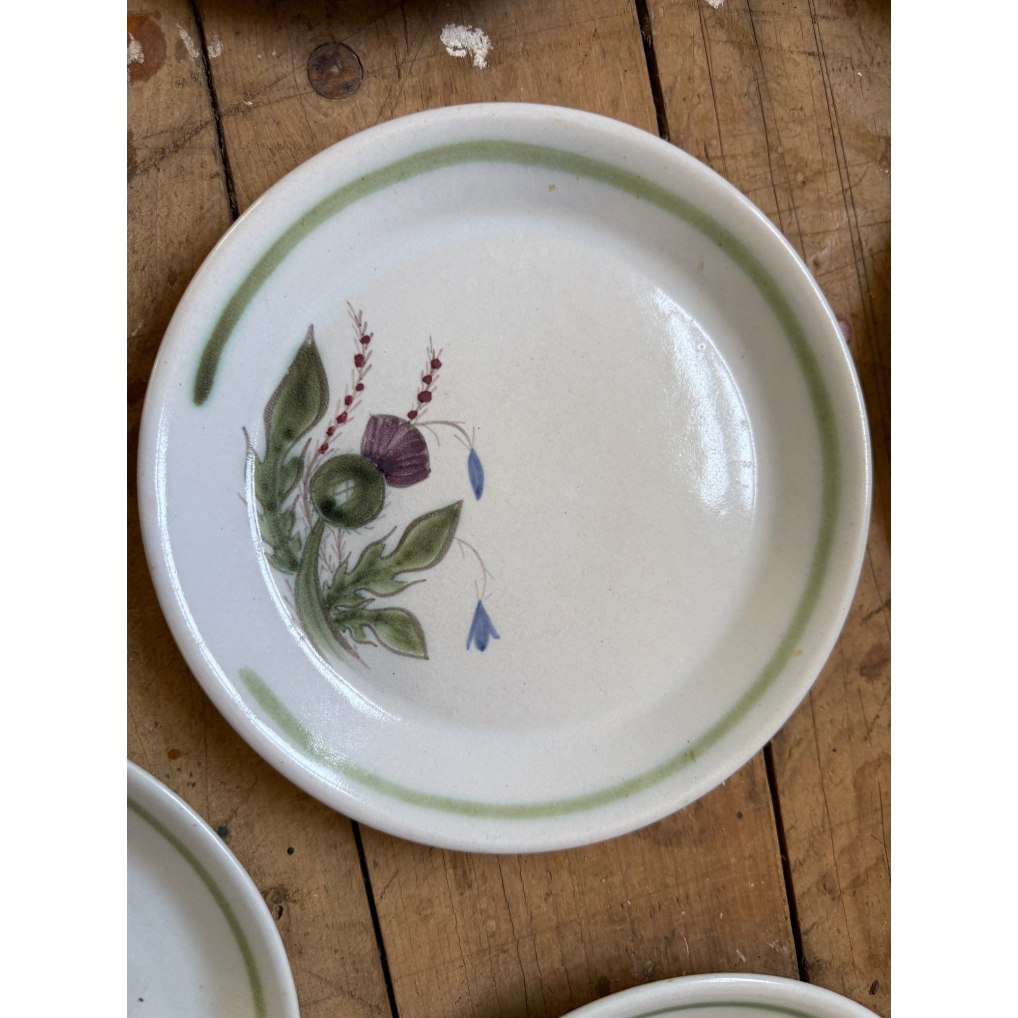Buchan Thistle Serving Scotland Stoneware Pottery (8) 8" Salad Plates