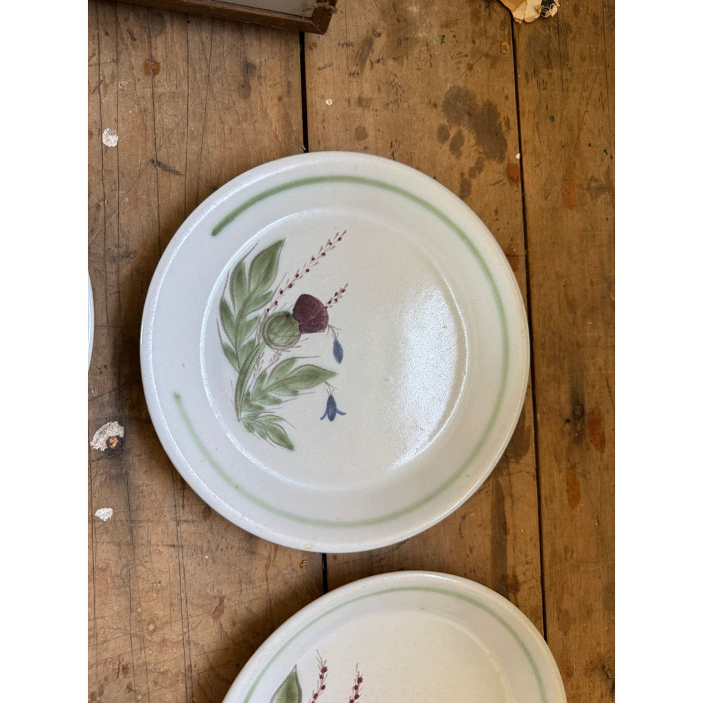 Buchan Thistle Serving Scotland Stoneware Pottery (8) 8" Salad Plates