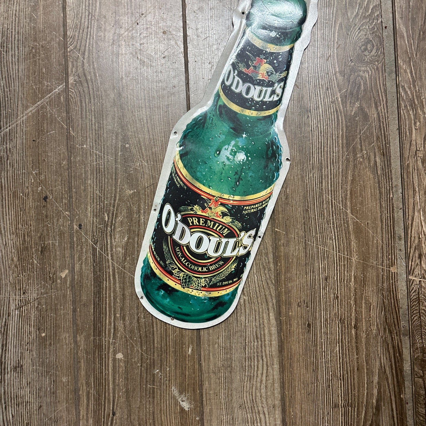 Vintage O'Douls Beer Bottle Metal Tin Sign Anheuser Busch Bar Tavern Pub Man Cave