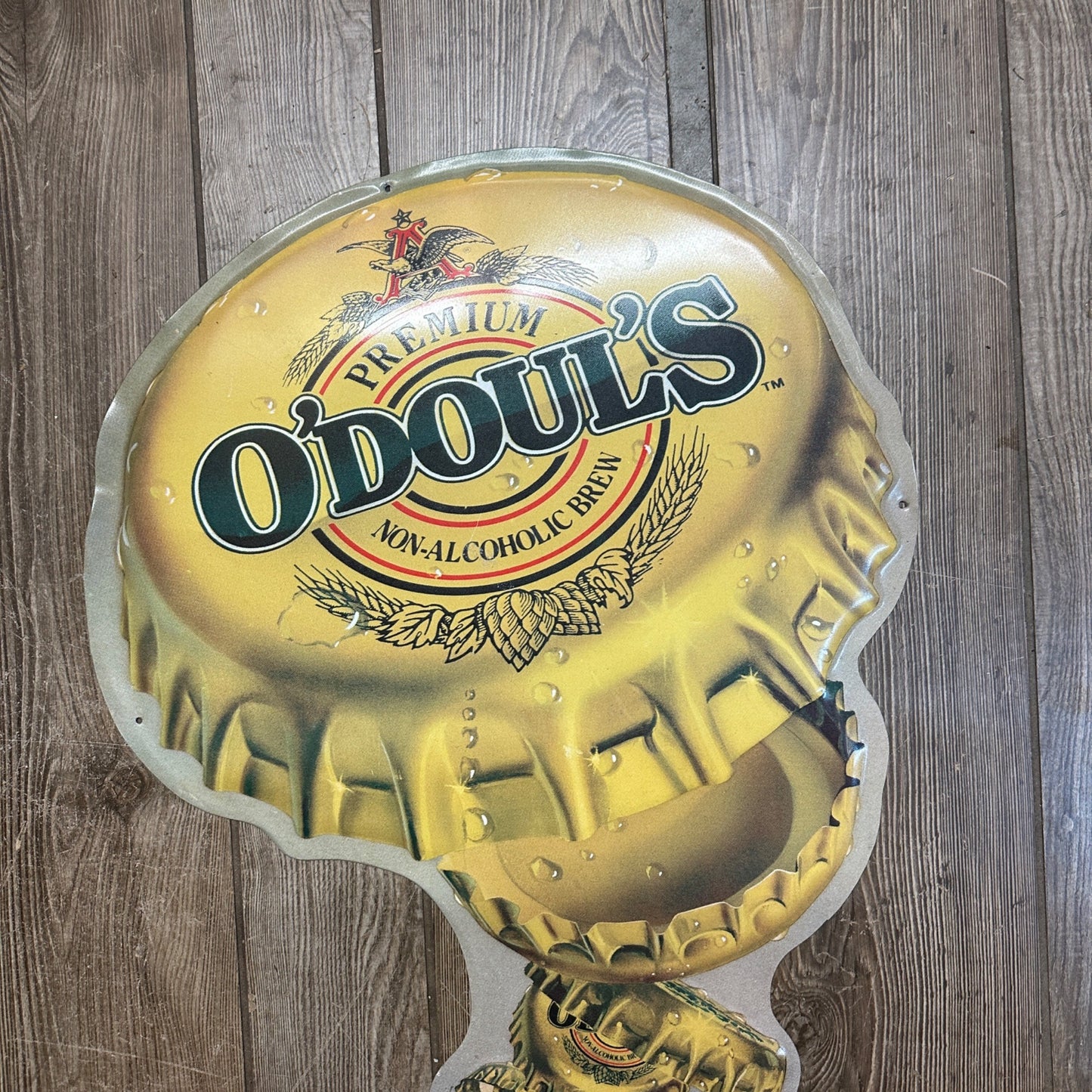 Vintage O'Douls Beer Bottle Metal Tin Sign Anheuser Busch Bar Tavern Pub Man Cave