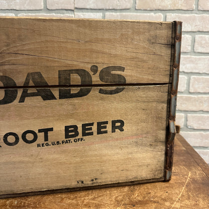 Vintage Wooden Soda Crate Dads Root Beer Bottling Box