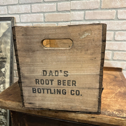 Vintage Wooden Soda Crate Dads Root Beer Bottling Box