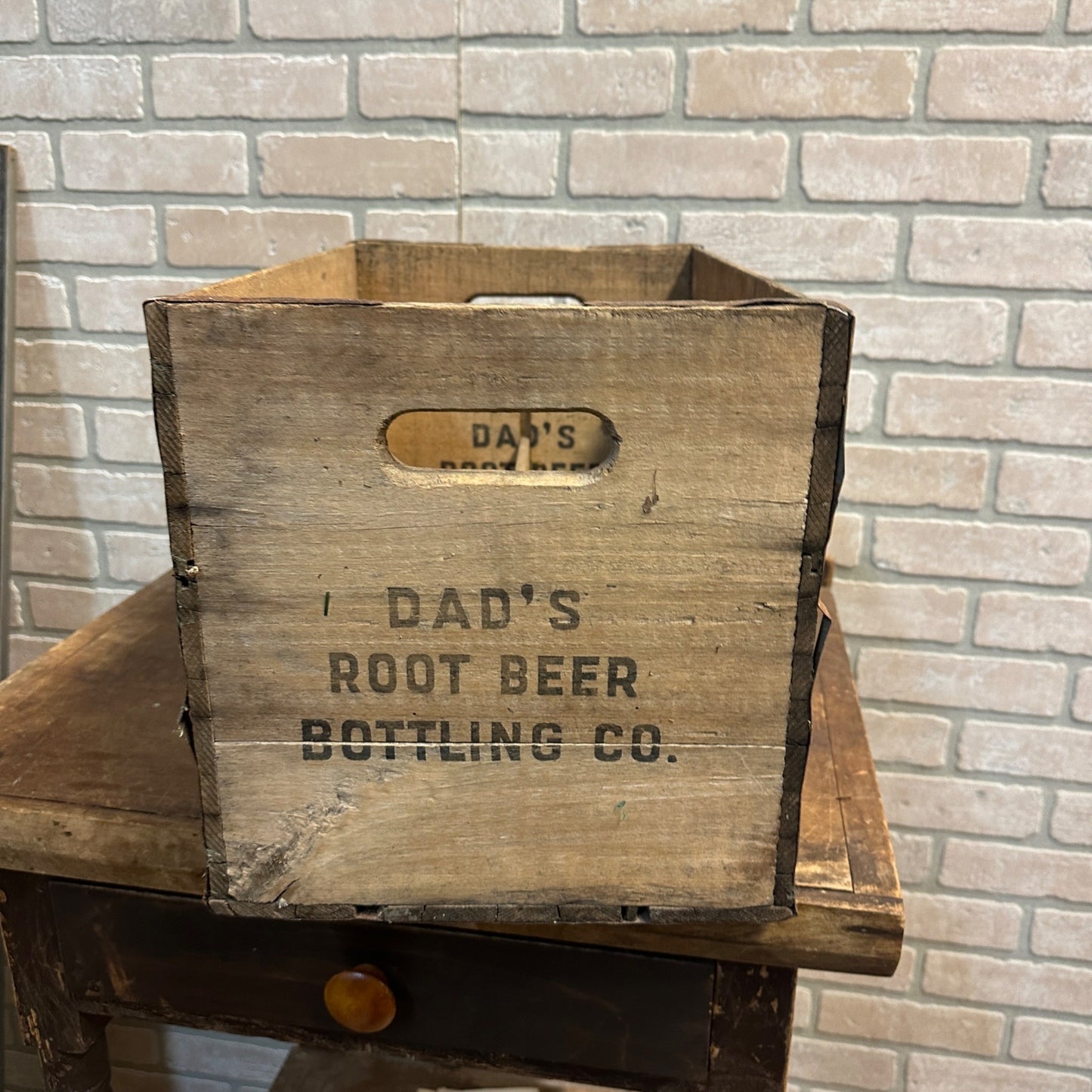 Vintage Wooden Soda Crate Dads Root Beer Bottling Box