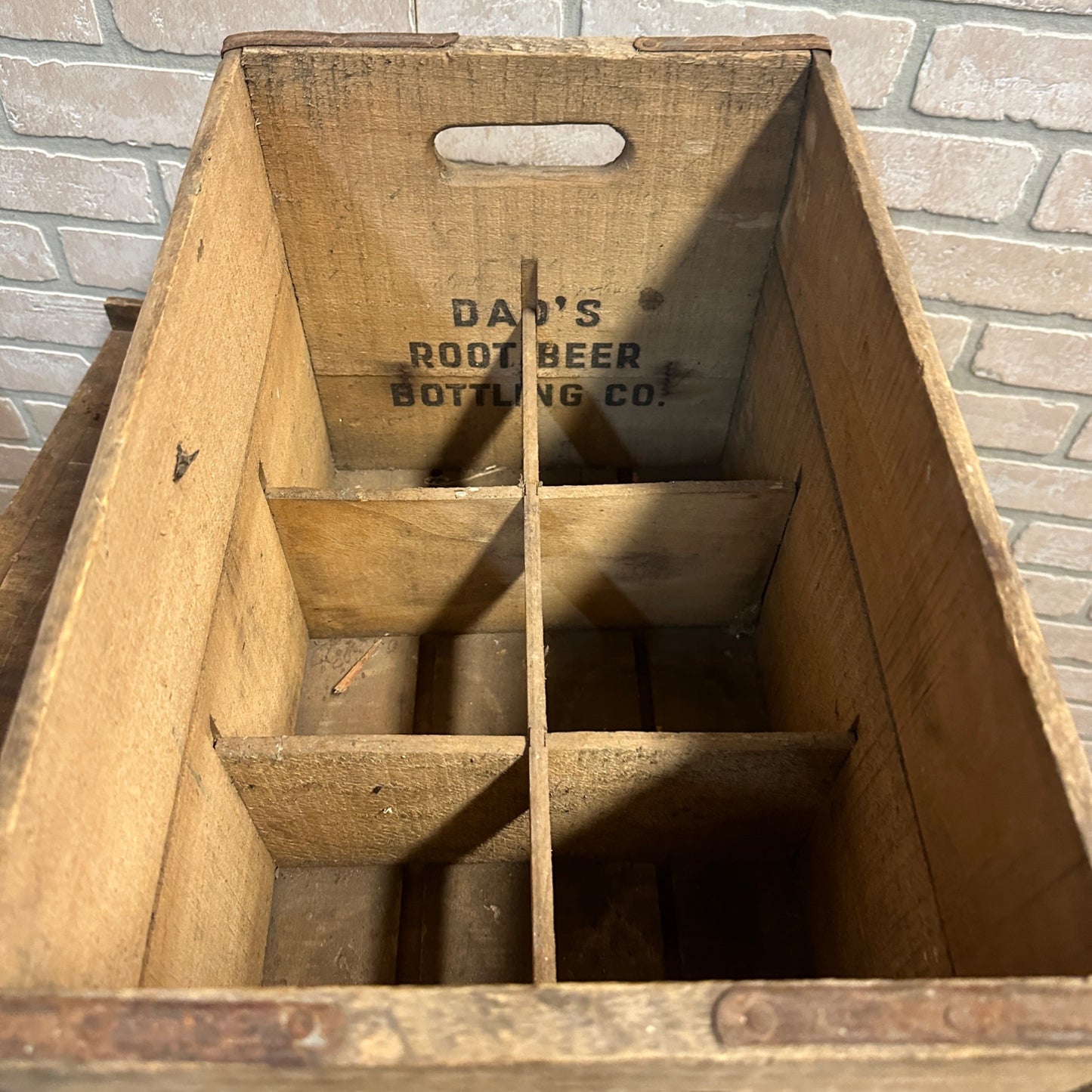 Vintage Wooden Soda Crate Dads Root Beer Bottling Box