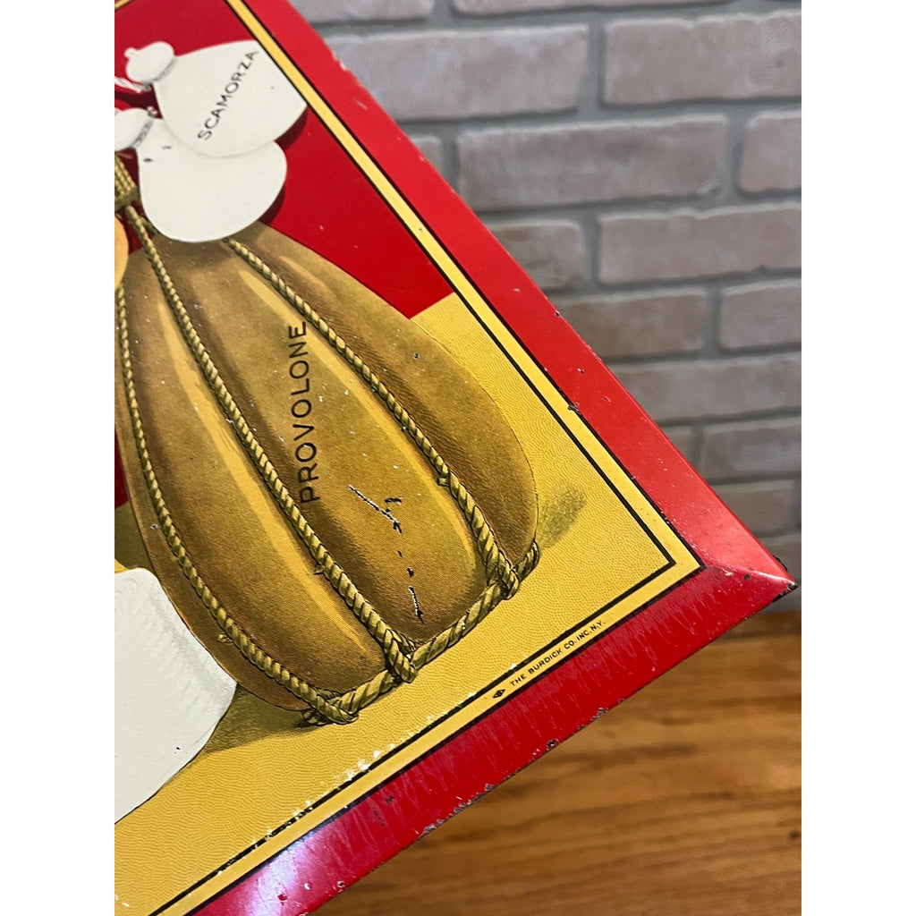 Vintage Charles Cuomo Cheese Tin Sign 19x13 Italian Deli Store Display NEW YORK