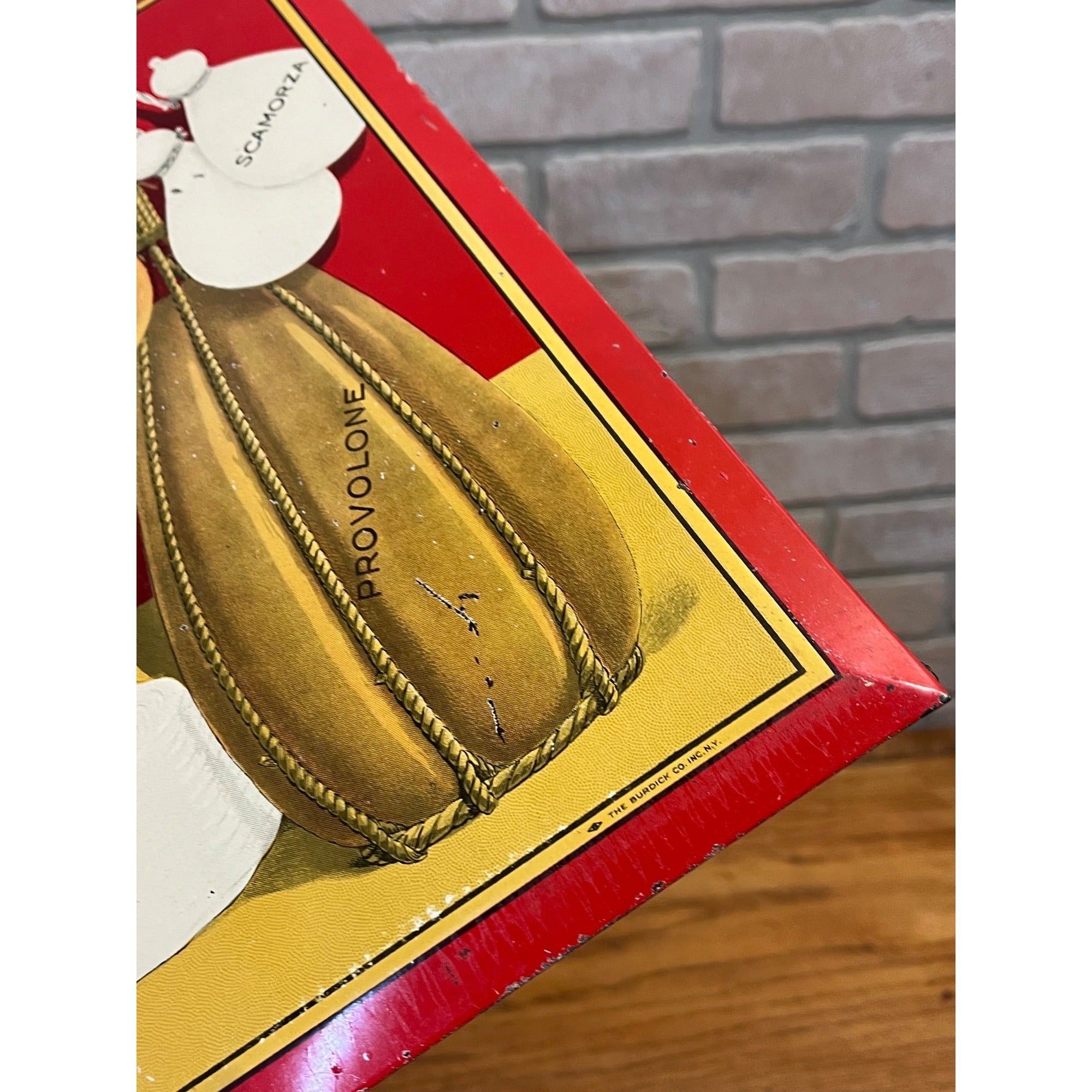 Vintage Charles Cuomo Cheese Tin Sign 19x13 Italian Deli Store Display NEW YORK