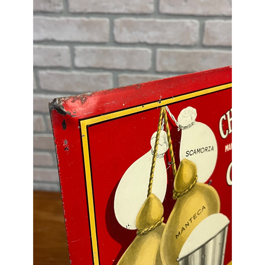 Vintage Charles Cuomo Cheese Tin Sign 19x13 Italian Deli Store Display NEW YORK