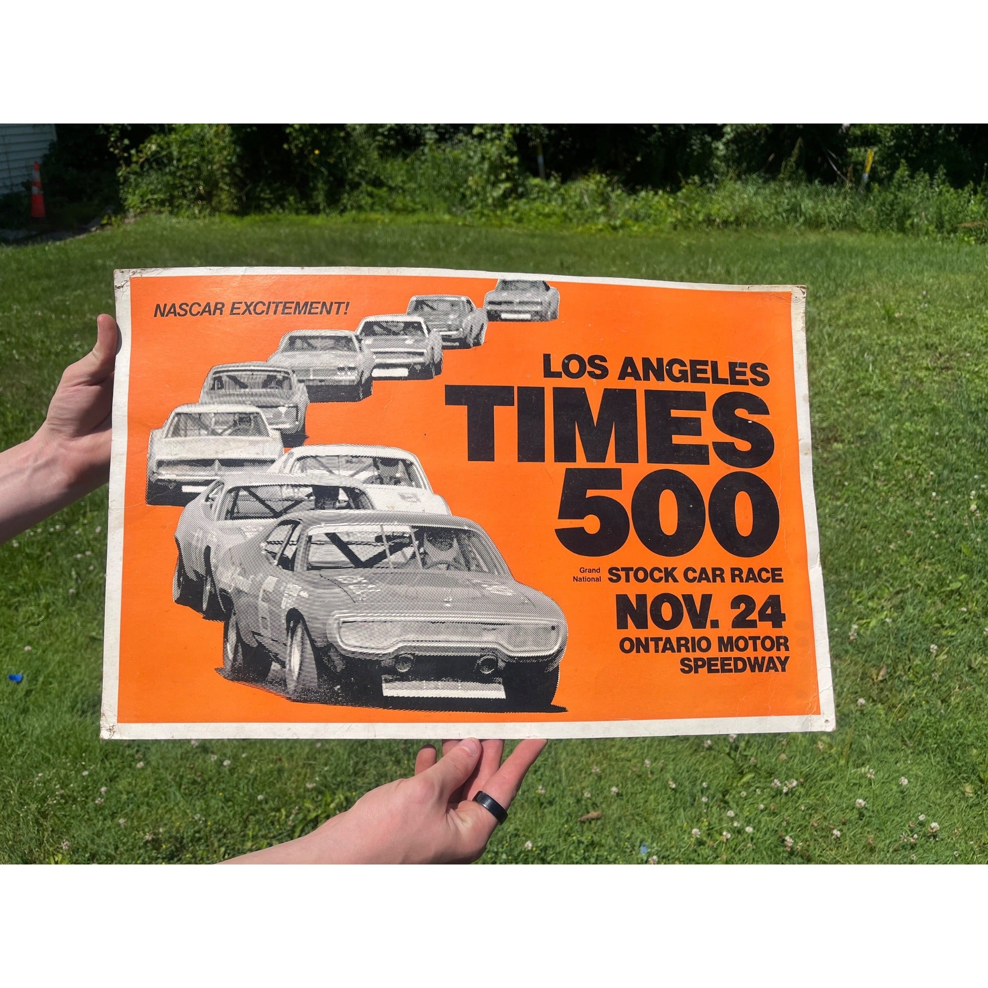 Los Angeles Times 500 Grand National Stock Car Race Ontario Motor Speedway Sign