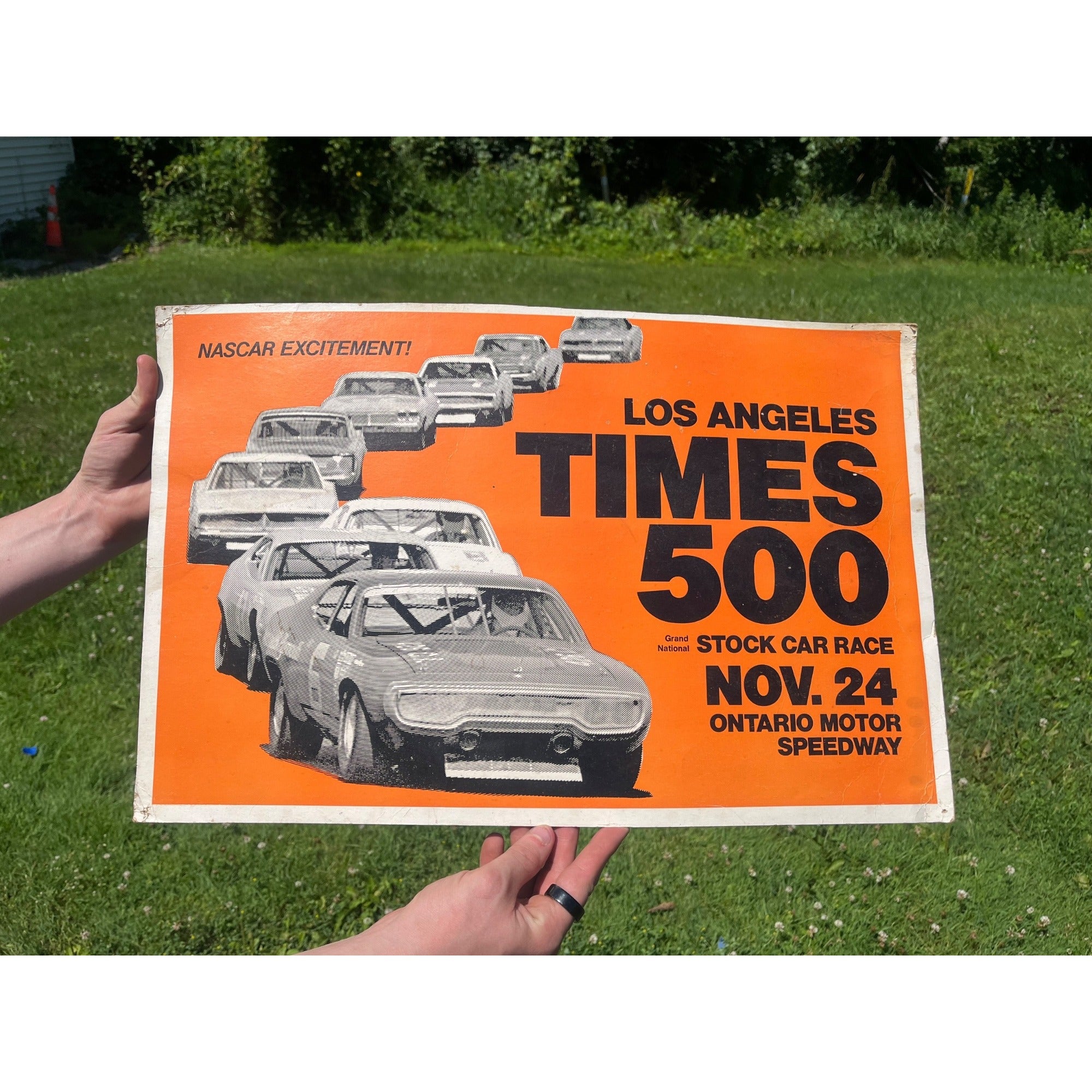 Los Angeles Times 500 Grand National Stock Car Race Ontario Motor Speedway Sign