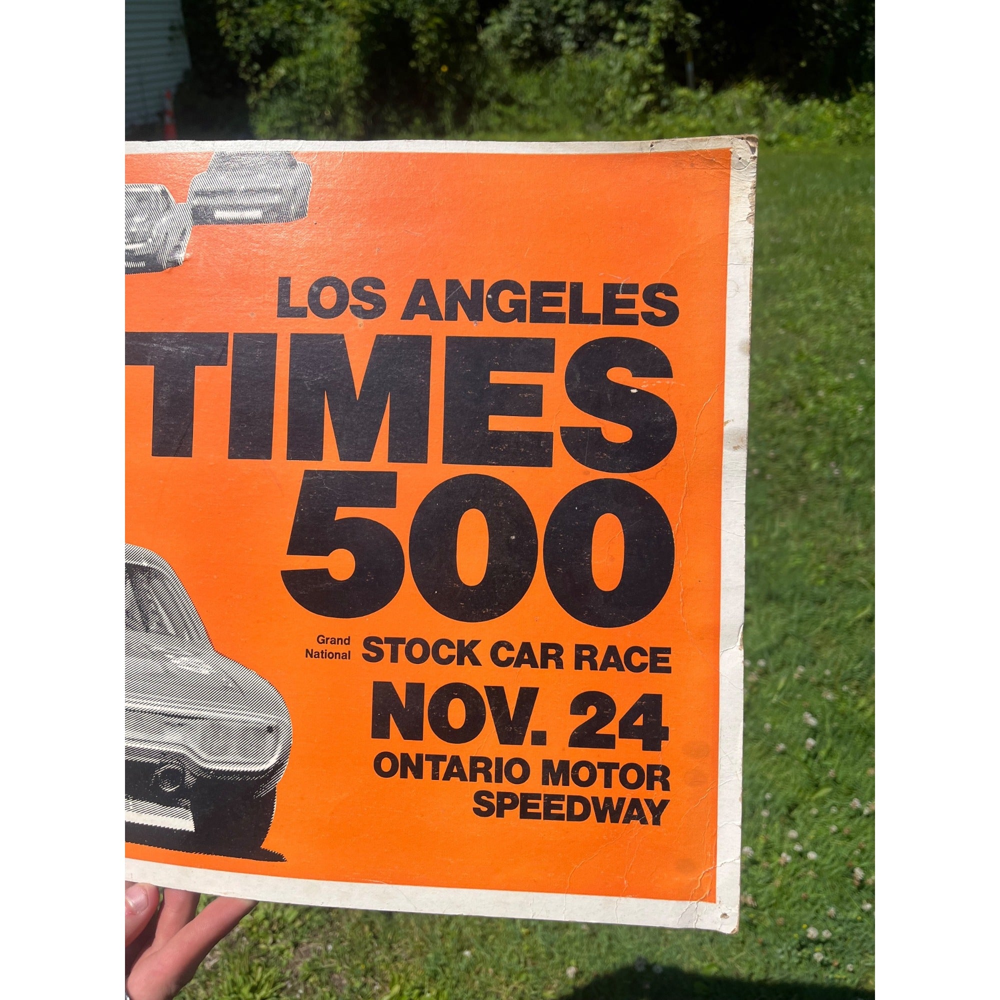 Los Angeles Times 500 Grand National Stock Car Race Ontario Motor Speedway Sign