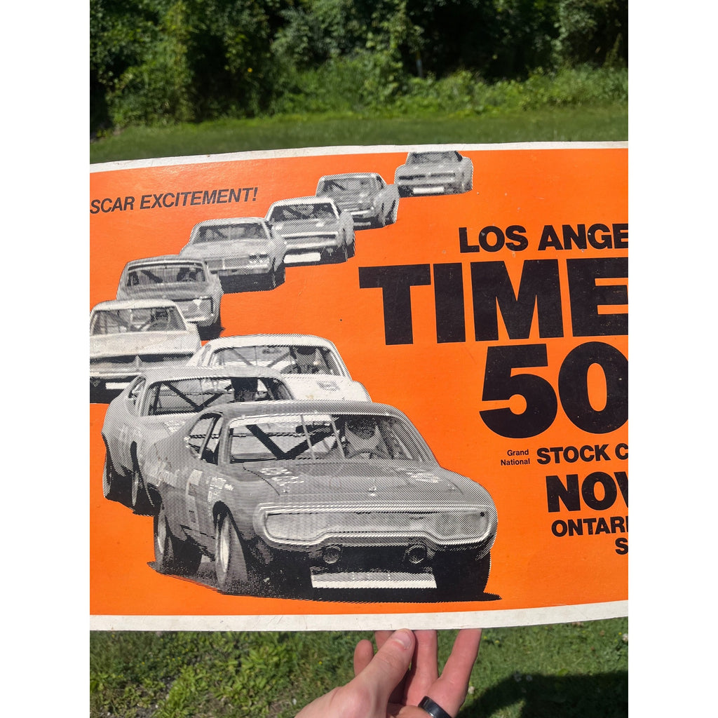 Los Angeles Times 500 Grand National Stock Car Race Ontario Motor Speedway Sign