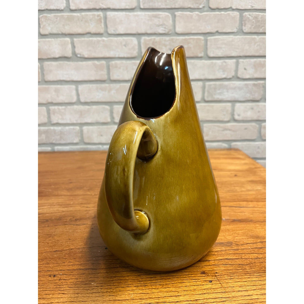 Russel Wright Oneida Pitcher American Modern Chicory Brown 11" H Water Jug 1950s