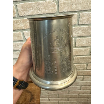 Vintage The Kings Tankard 871-1952 Sheffield English Pewter Mug Glass Bottom Cup