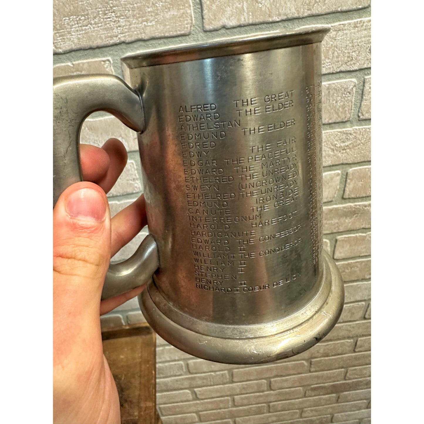 Vintage The Kings Tankard 871-1952 Sheffield English Pewter Mug Glass Bottom Cup