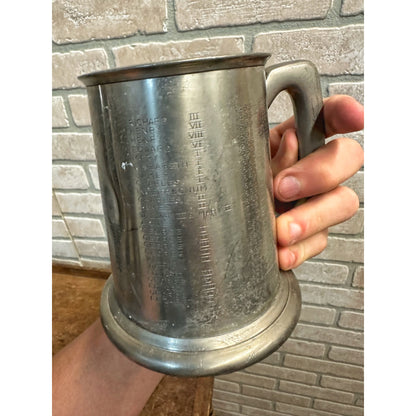 Vintage The Kings Tankard 871-1952 Sheffield English Pewter Mug Glass Bottom Cup