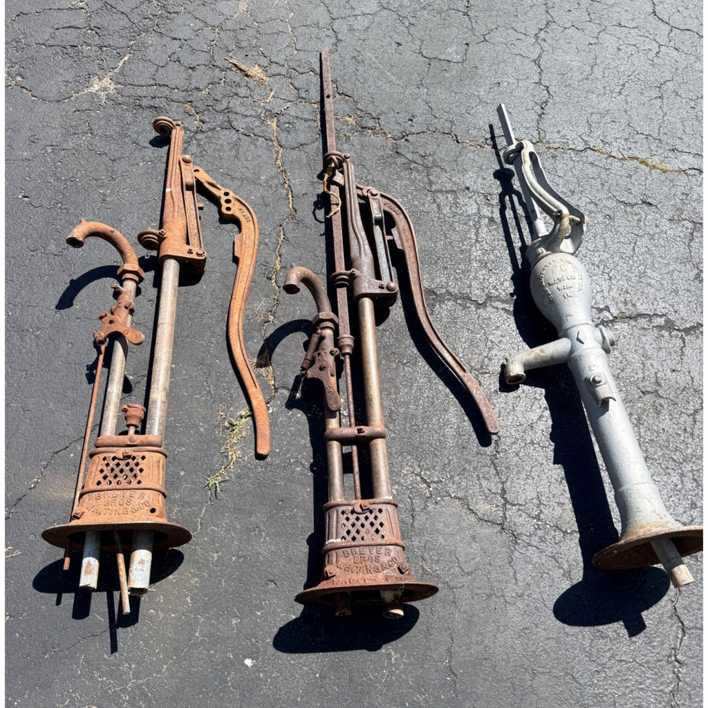 Antique Cast Iron Water Well Hand Pumps Althouse Wheeler & Breyer Bros Waupun Wis