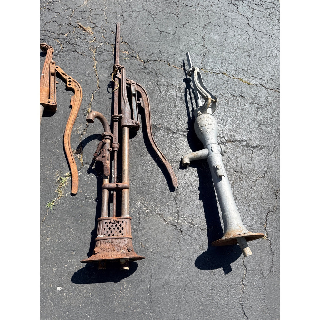 Antique Cast Iron Water Well Hand Pumps Althouse Wheeler & Breyer Bros Waupun Wis