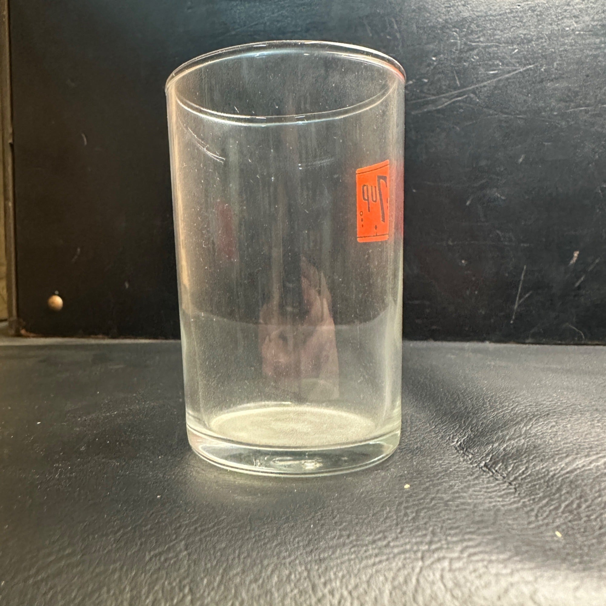 Vintage 7up  Soda Fountain Glass Cup Red ACL Seven Up
