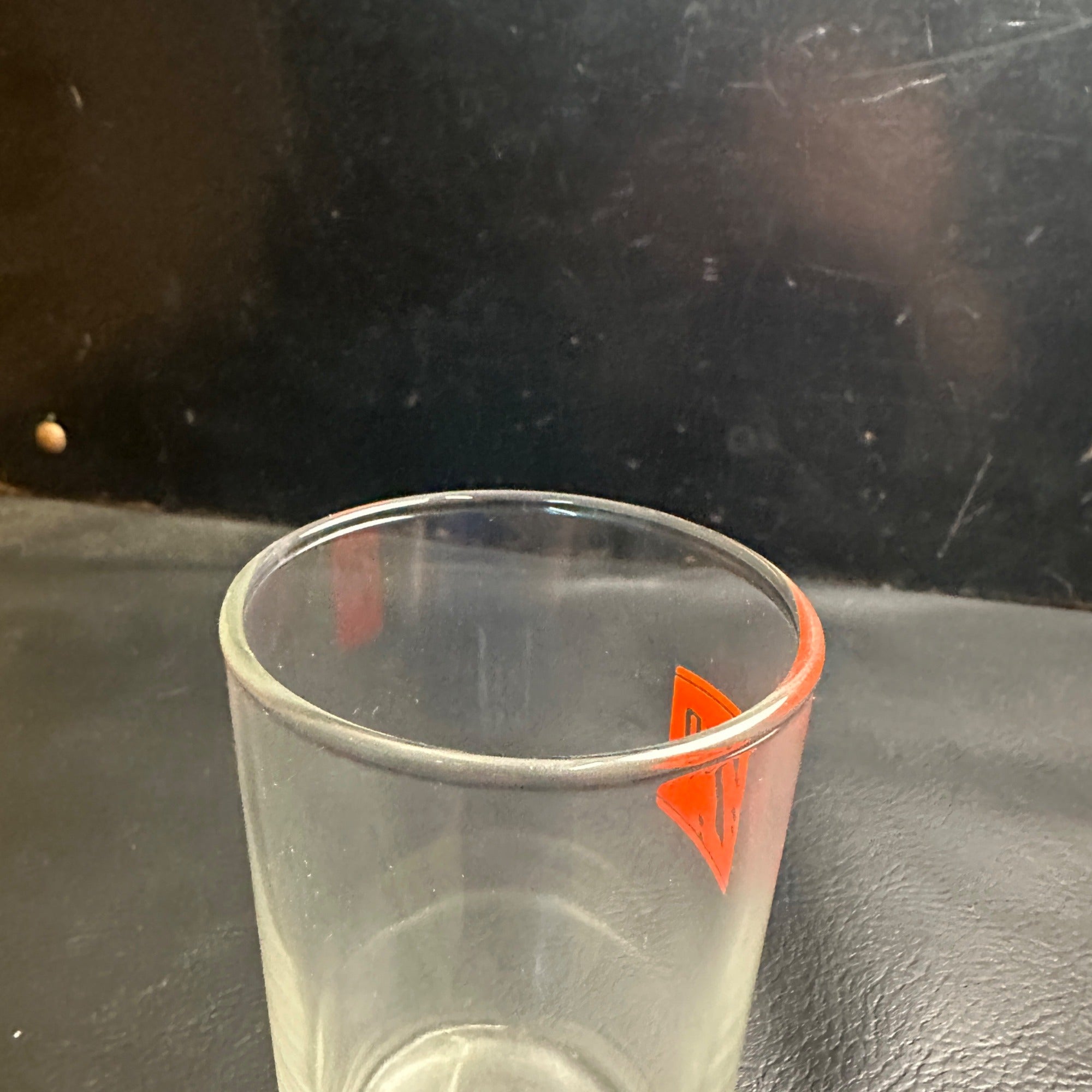 Vintage 7up  Soda Fountain Glass Cup Red ACL Seven Up