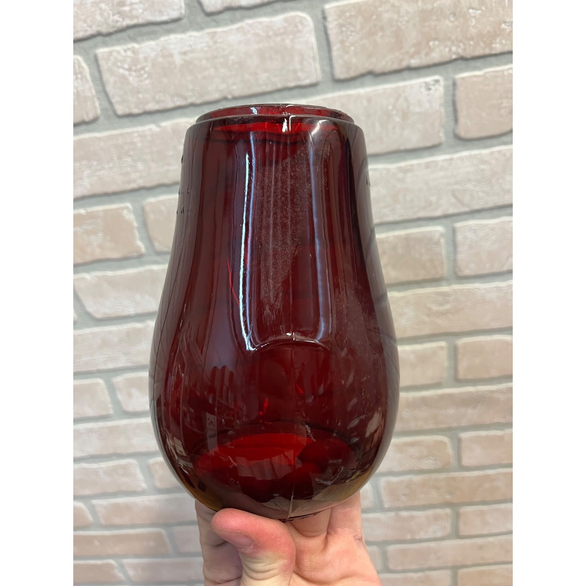 Dietz Fitzall Ruby Red Glass Lantern Globe Replacement 2H Loc-Nob