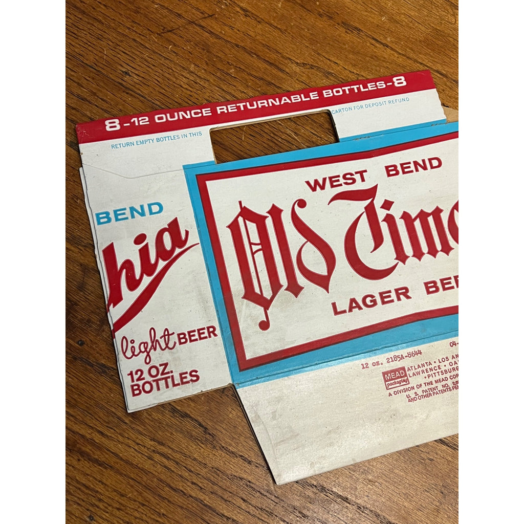 Vintage West Bend Lithia Old Timers beer 8-Pack Carrier for 12oz Bottles