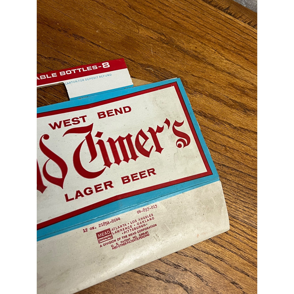 Vintage West Bend Lithia Old Timers beer 8-Pack Carrier for 12oz Bottles