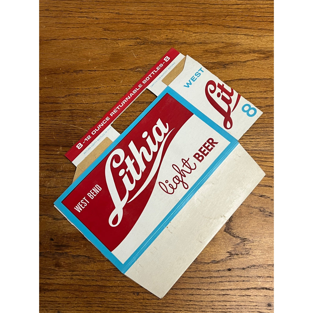 Vintage West Bend Lithia Old Timers beer 8-Pack Carrier for 12oz Bottles
