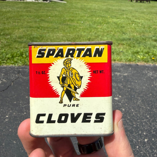 Vintage Spartan Cloves Tin Kitchen Decor 1960s Halloween