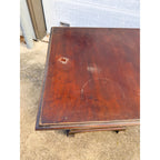 Antique Library Square Accent Table Turned Spiral Columns Dark Academia