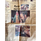 Vintage LARGE Christmas Nativity Scene Paper Mache Composition w/ Plaster Figures