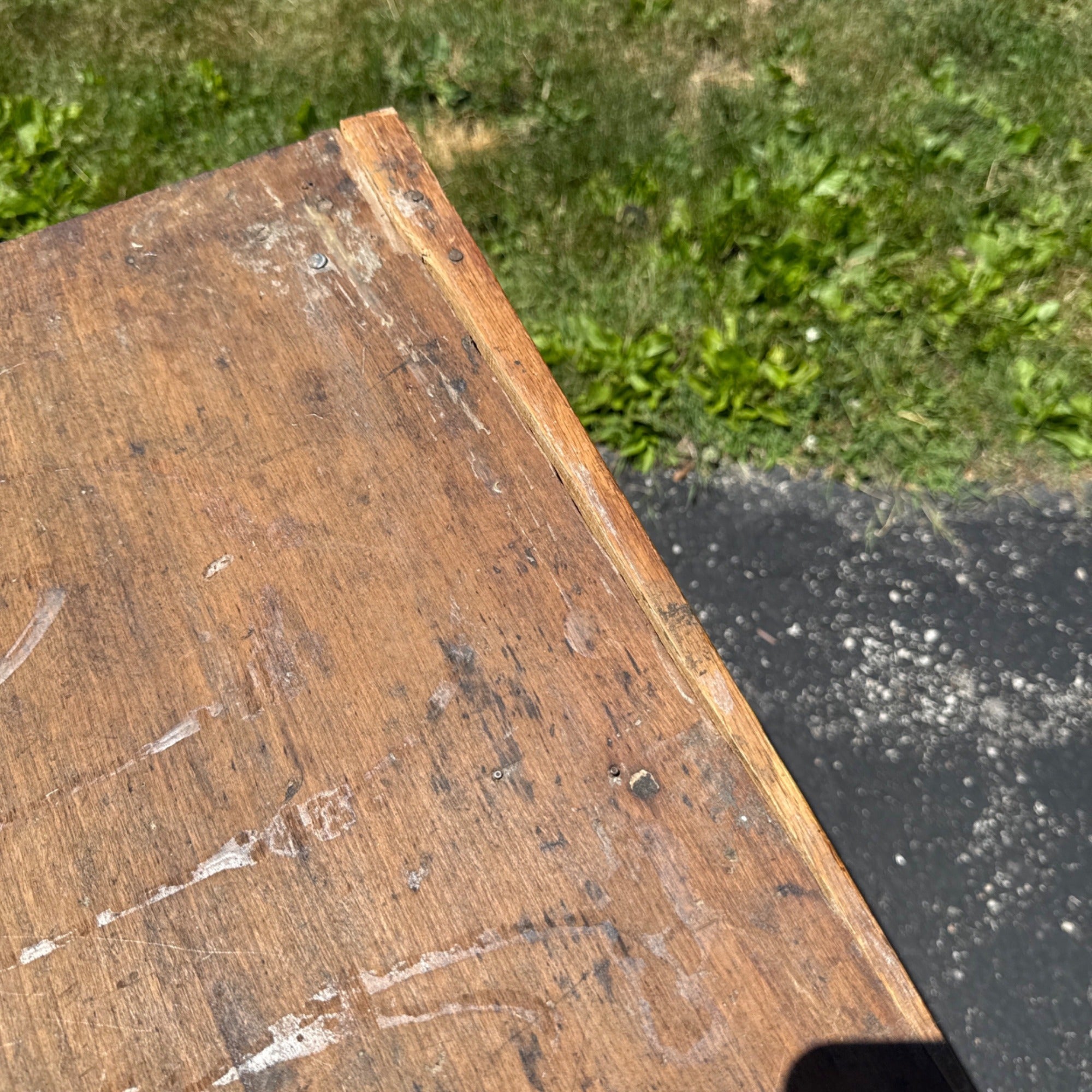 Antique Primitive Cherry & Tiger Maple Two Drawer Wash Stand Side Table c1850