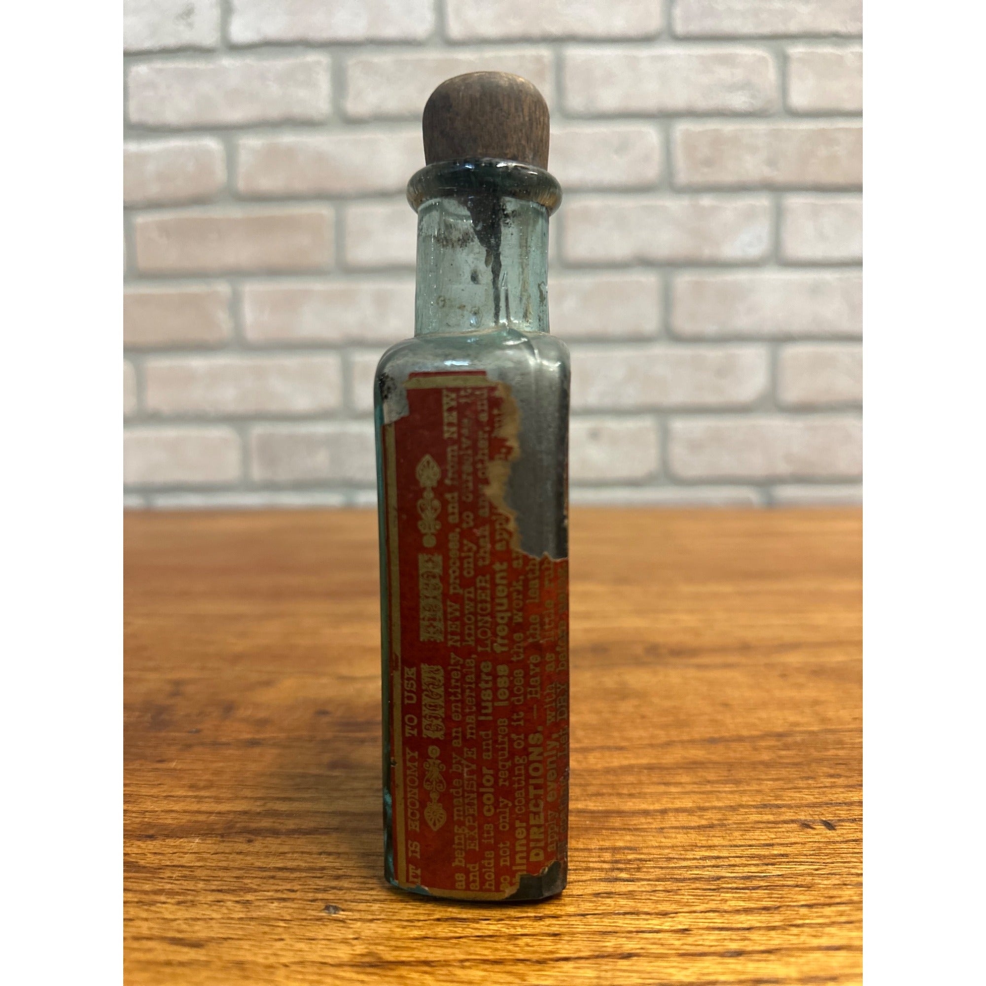 Antique 1890s Victorian Whittemore's Gilt Edge Dressing Bottle w/ Paper Label