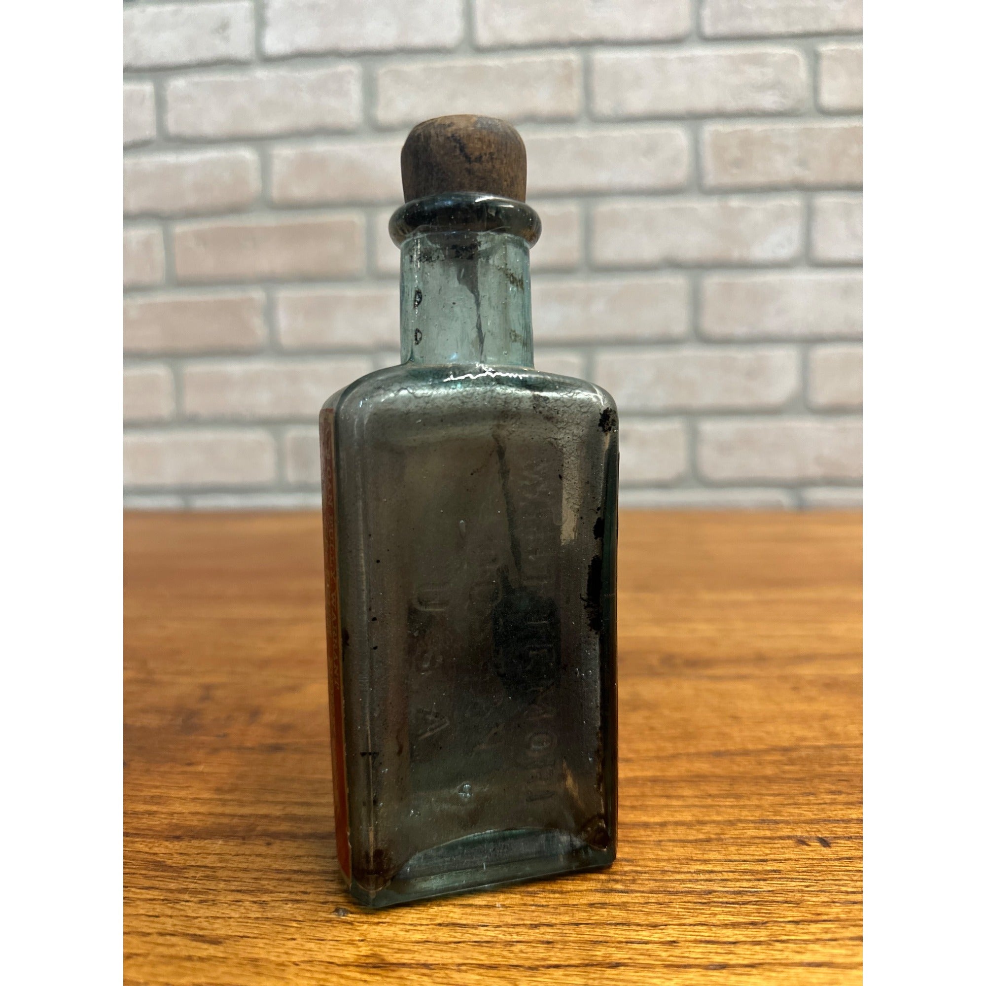 Antique 1890s Victorian Whittemore's Gilt Edge Dressing Bottle w/ Paper Label