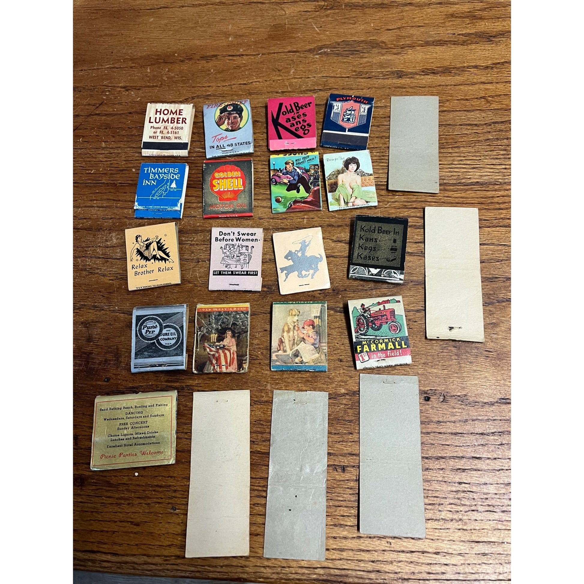Vintage West Bend Wisconsin Huge Lot Advertising Matchbooks Unused Taverns Bars