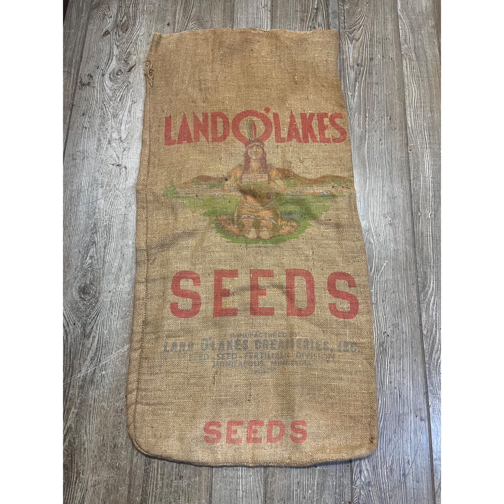 Original LAND O LAKES Princess Seeds Sack Burlap Bag Dairy Advertising