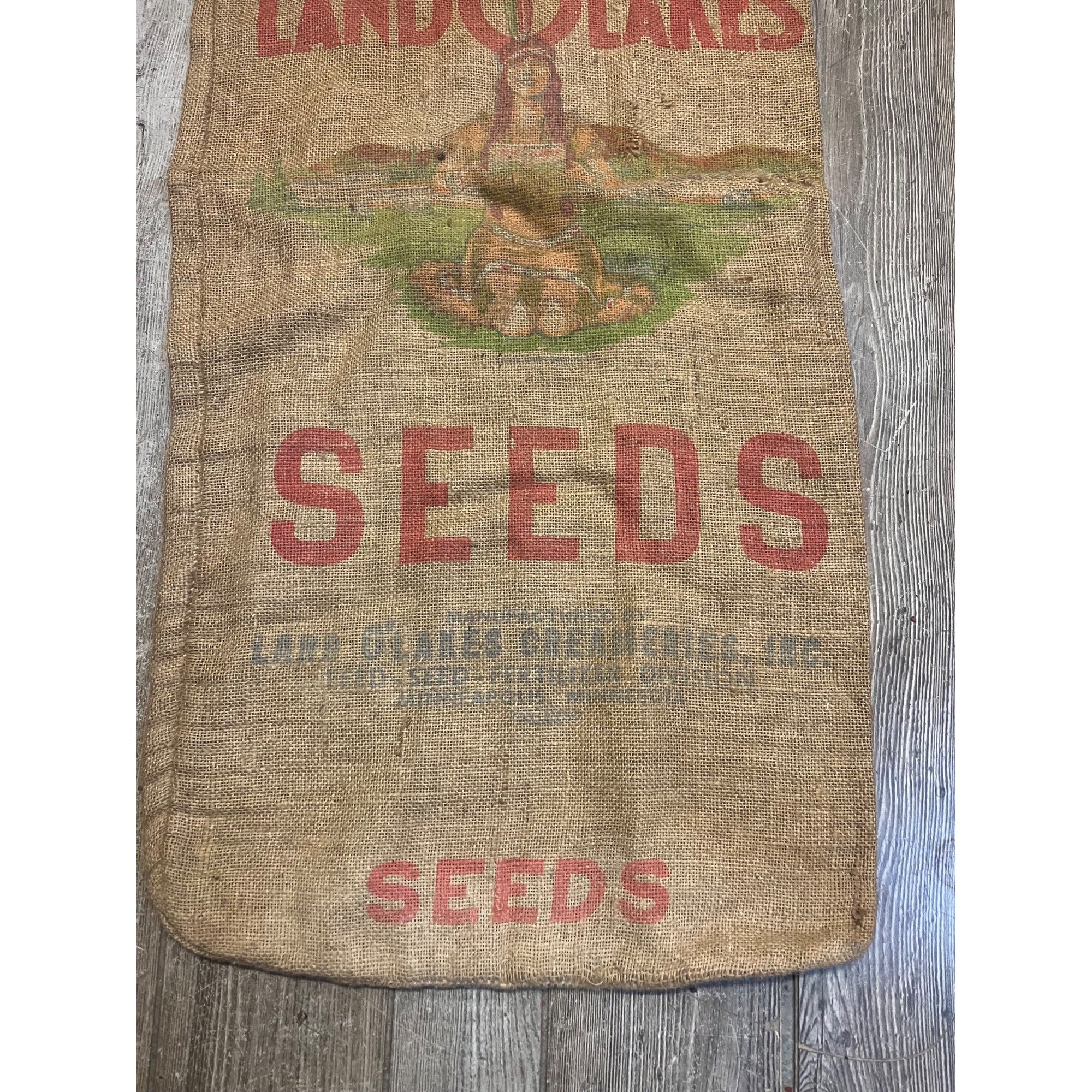 Original LAND O LAKES Princess Seeds Sack Burlap Bag Dairy Advertising