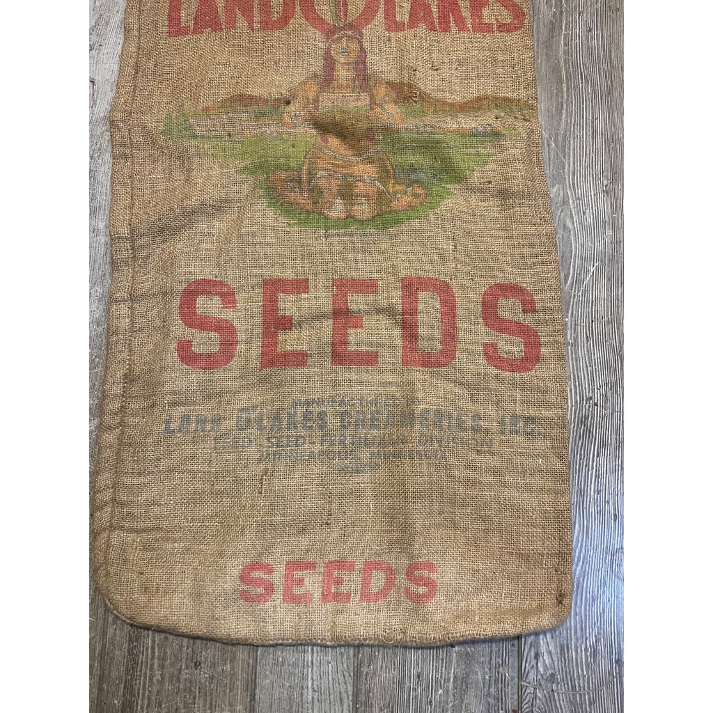 Original LAND O LAKES Princess Seeds Sack Burlap Bag Dairy Advertising