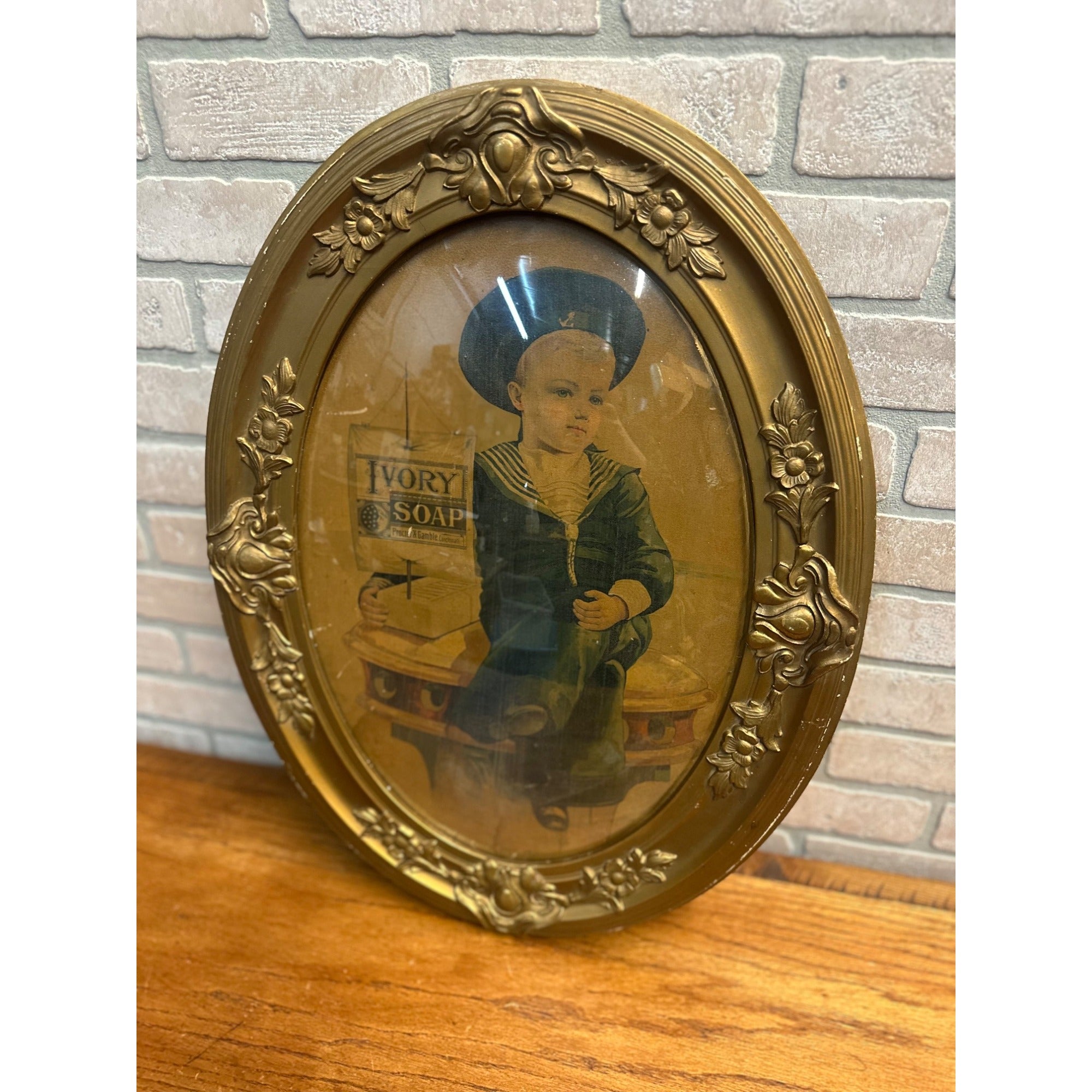 Antique Victorian Ivory Soap Advertising Lithograph Framed Sign Proctor & Gamble