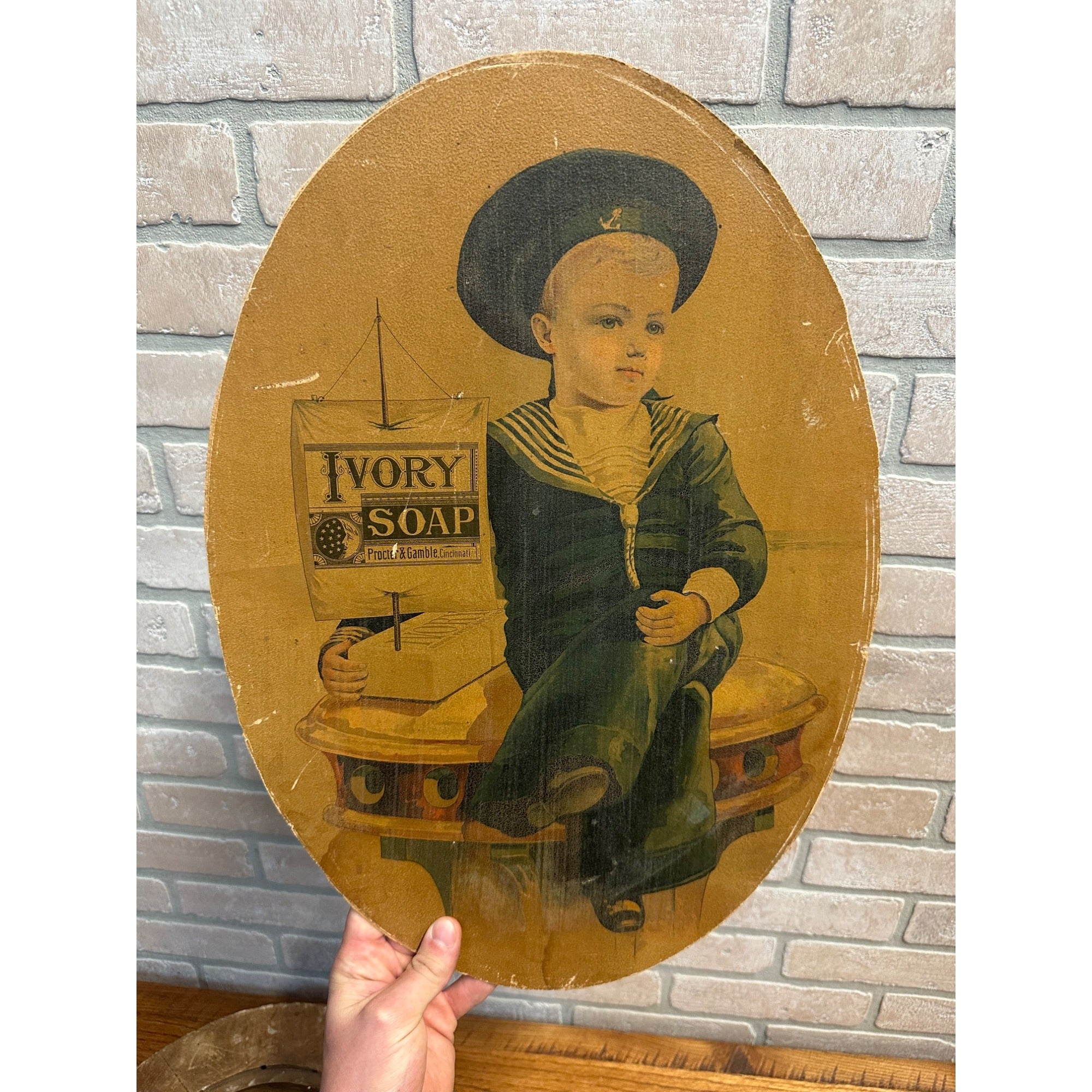 Antique Victorian Ivory Soap Advertising Lithograph Framed Sign Proctor & Gamble