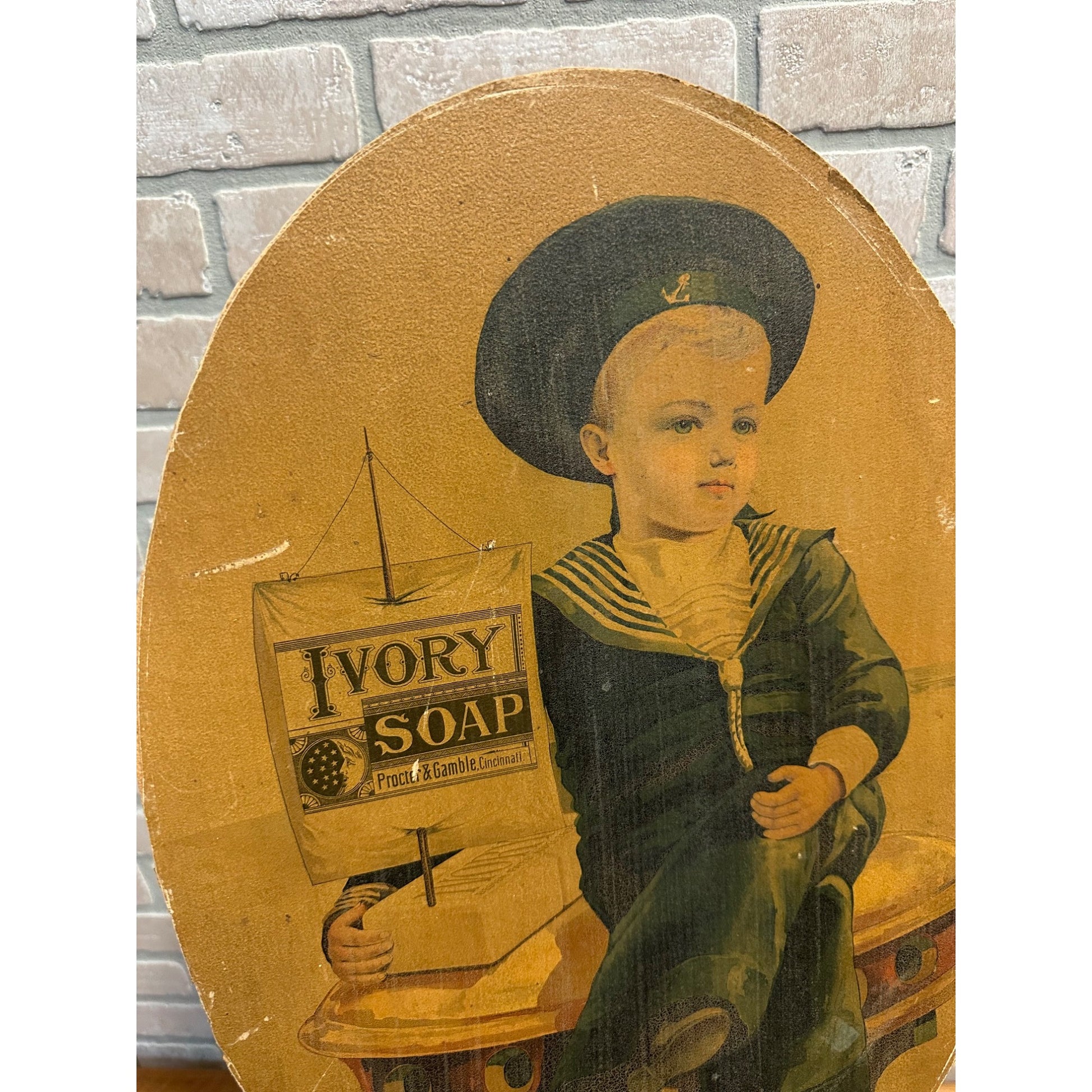 Antique Victorian Ivory Soap Advertising Lithograph Framed Sign Proctor & Gamble
