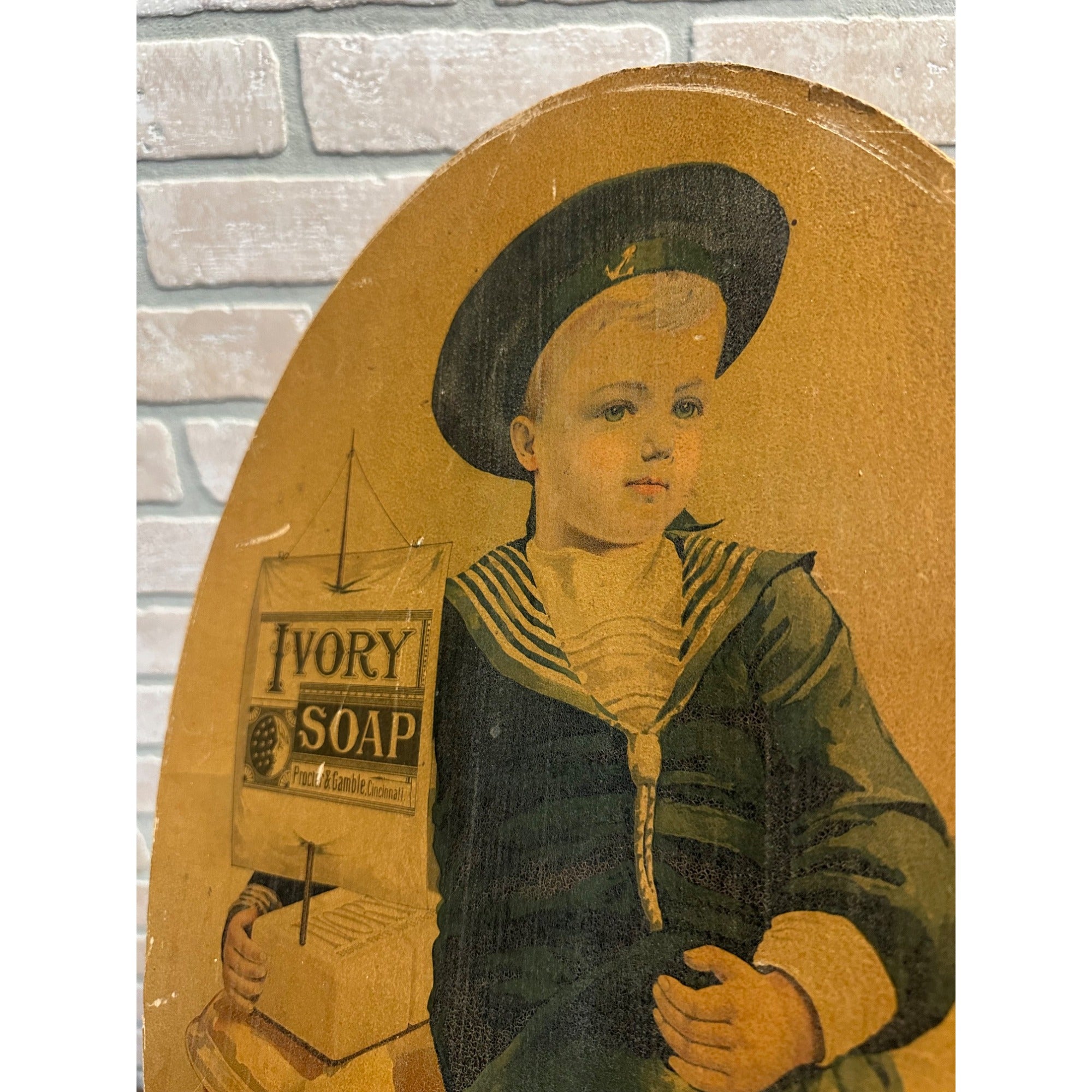 Antique Victorian Ivory Soap Advertising Lithograph Framed Sign Proctor & Gamble