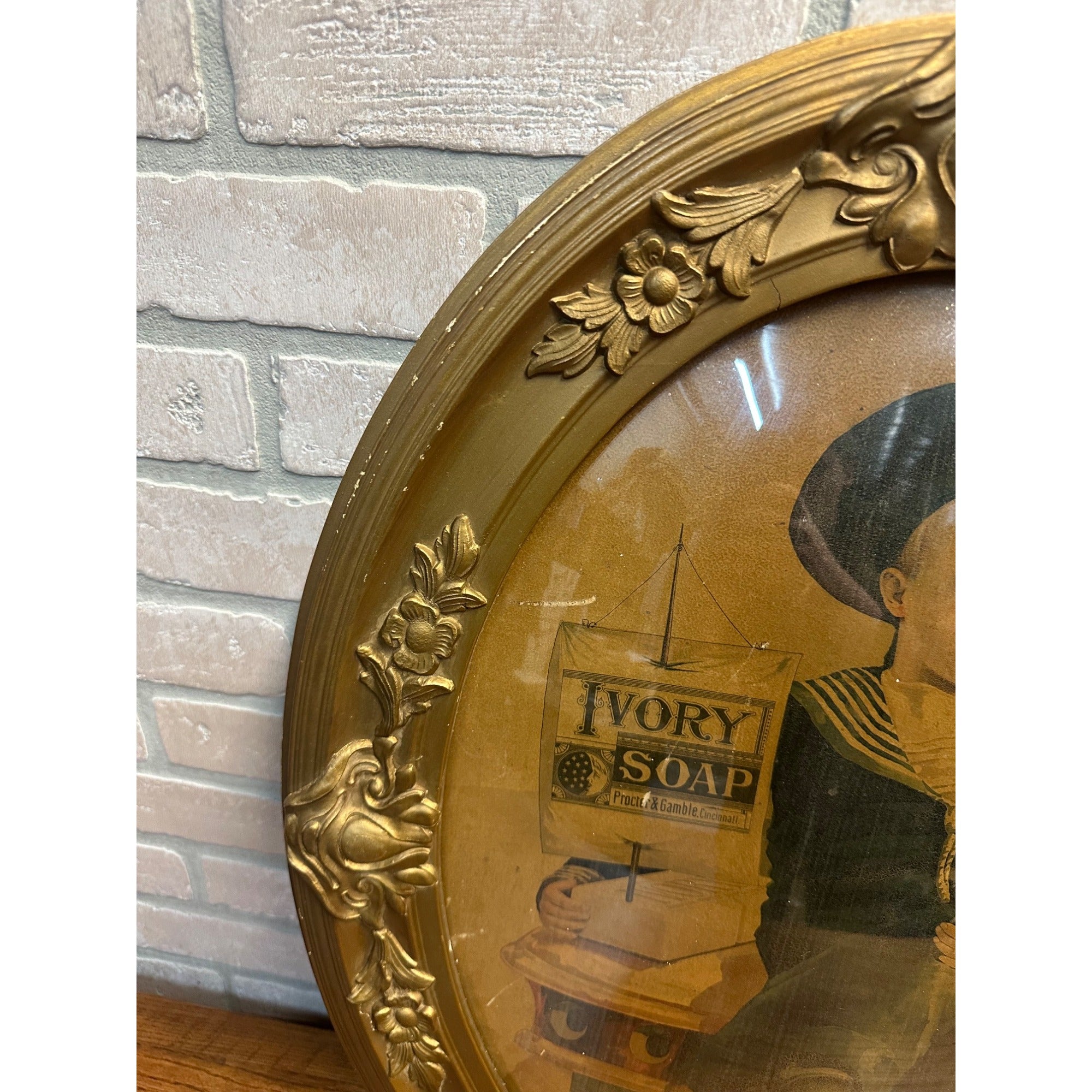 Antique Victorian Ivory Soap Advertising Lithograph Framed Sign Proctor & Gamble