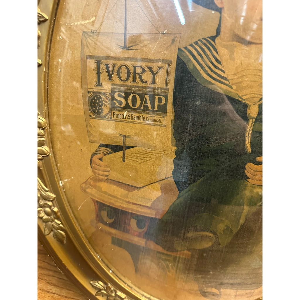 Antique Victorian Ivory Soap Advertising Lithograph Framed Sign Proctor & Gamble