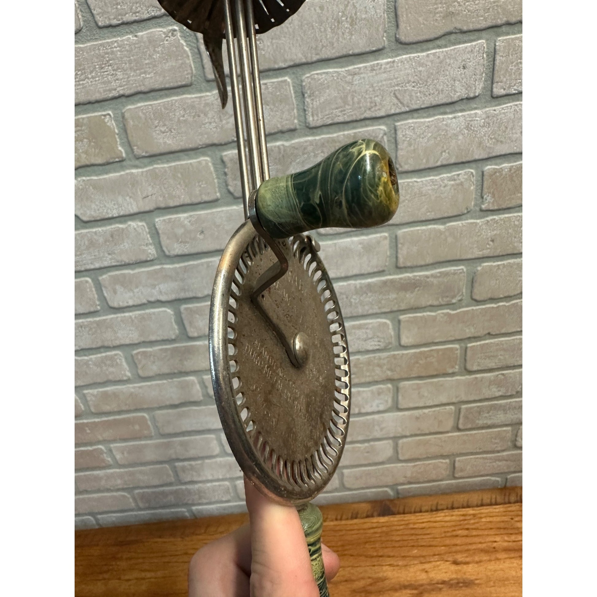 Vintage Whippit Cream & Egg Beater Whip Tool Green Swirl Handle Bakelite?