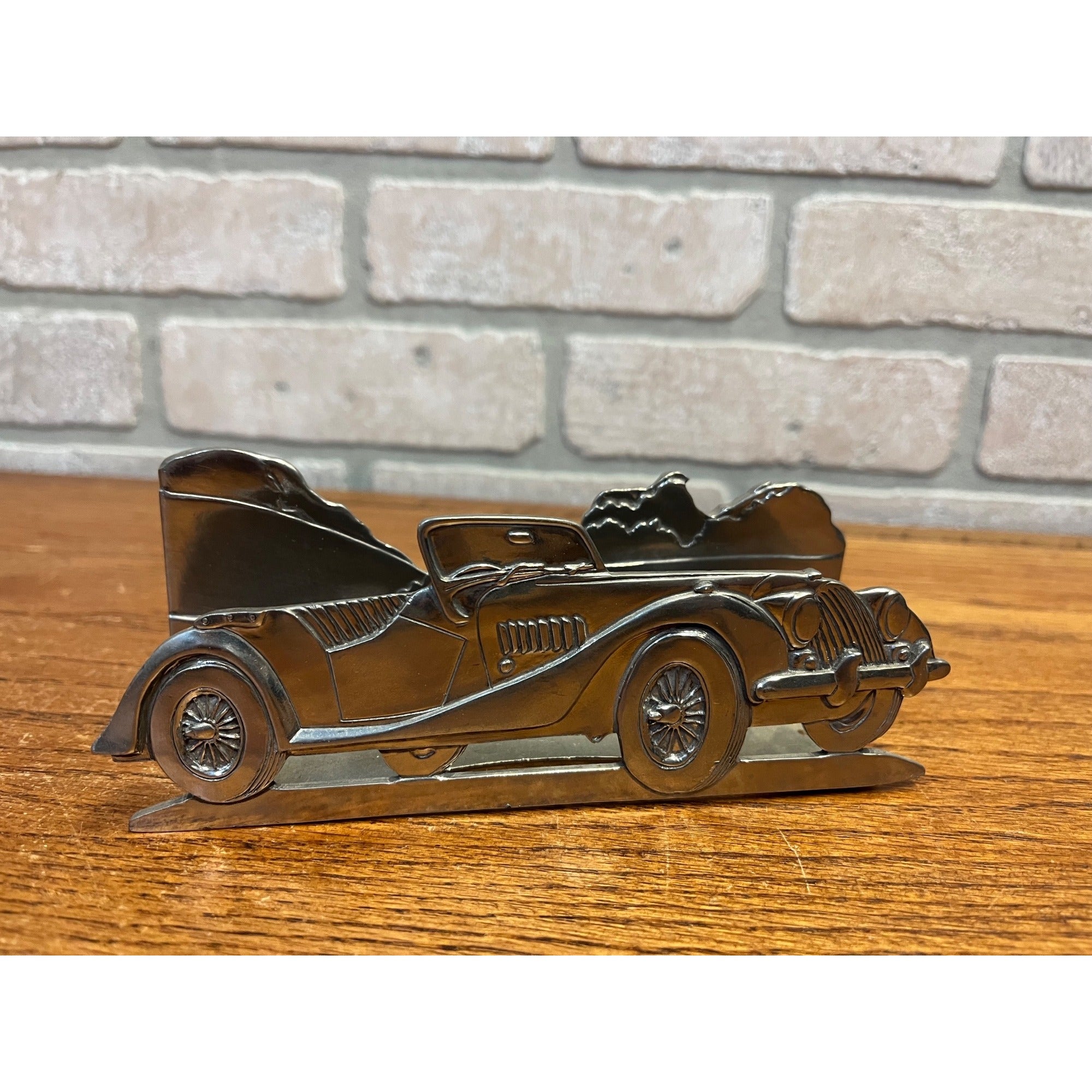 Vintage Morgan Plus 4 Motor Car Desk Organizer Letter Rack Holder Garage Office