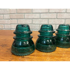 Vintage Hemingray No. 42 Aqua Teal Blue Glass Insulators Lot (4)