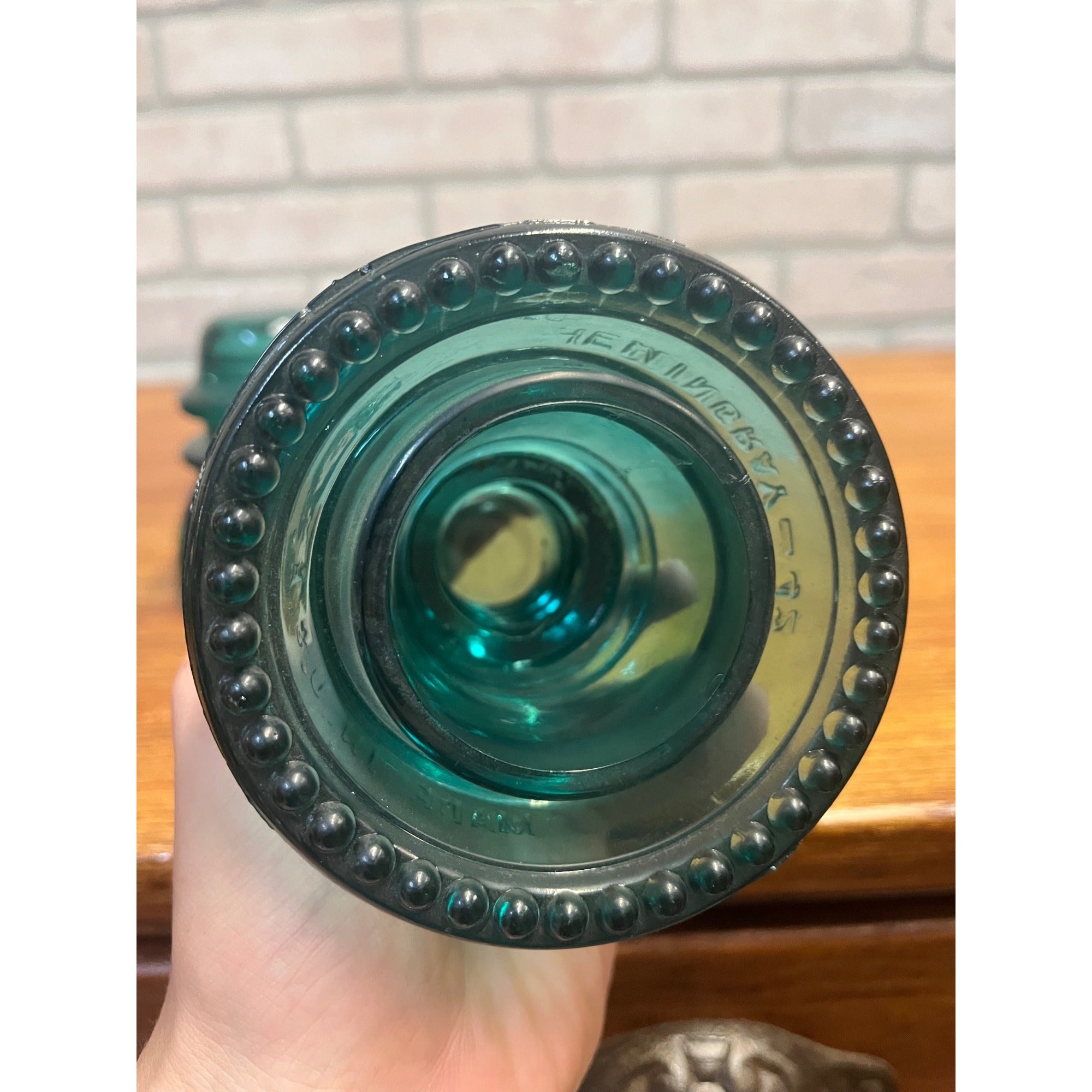 Vintage Hemingray No. 42 Aqua Teal Blue Glass Insulators Lot (4)