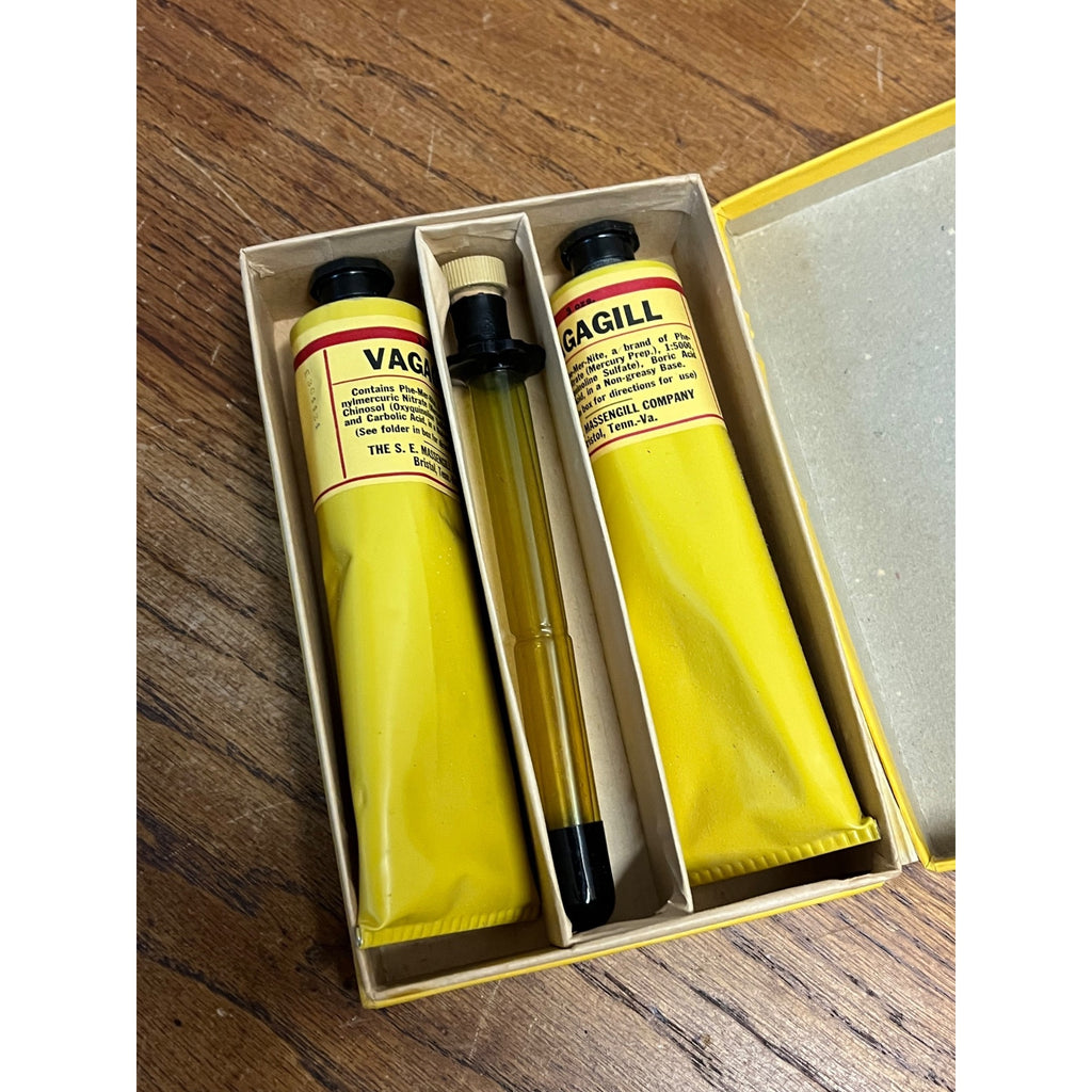 Vintage Vagagill Contraceptive Vaginal Jelly Tubes New Old Stock Box Massengill