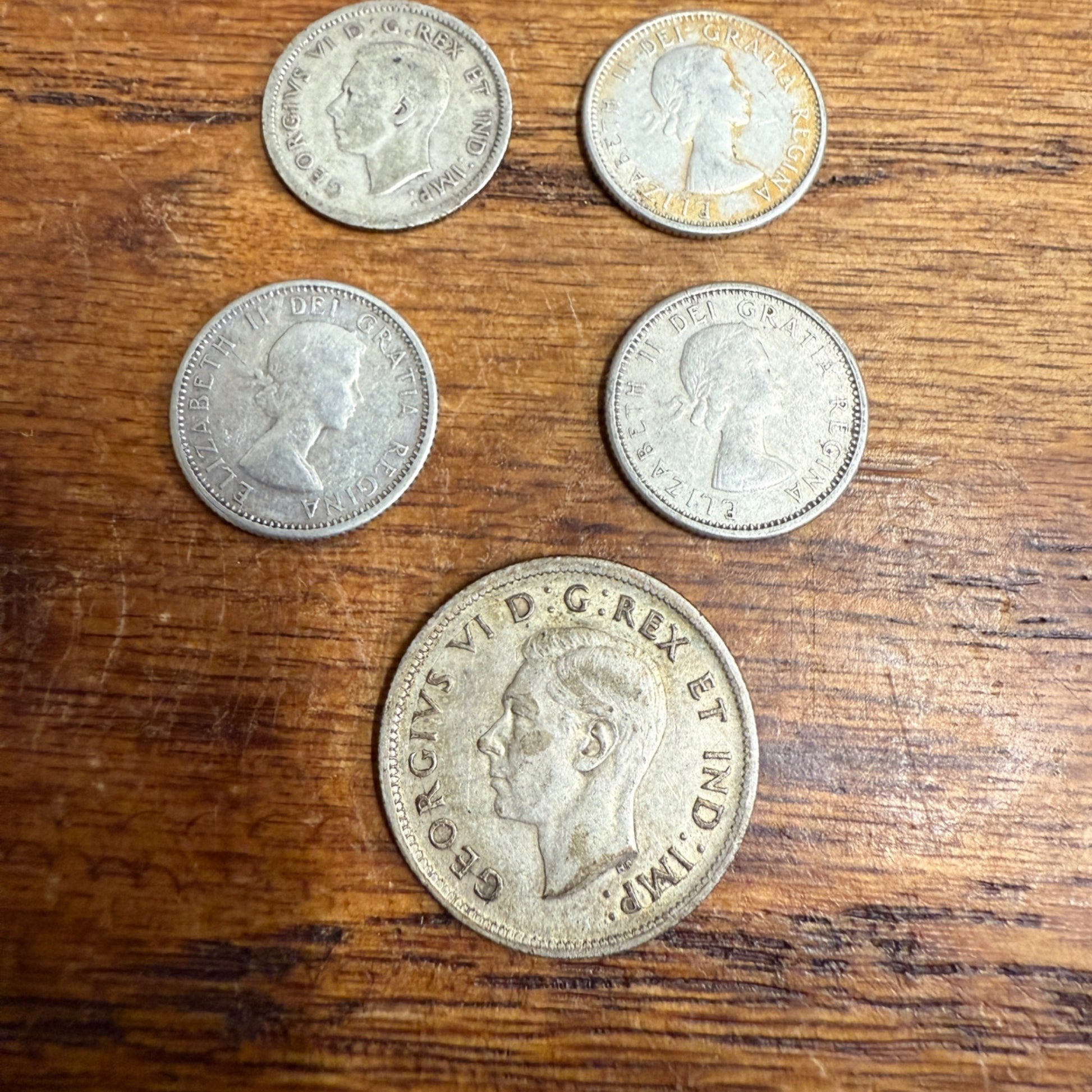 Canadian Silver Dime Quarter Lot Grab Bag Coins